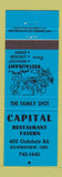 Matchbook Cover - Capital Restaurant Tavern Downsview ON