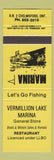 Matchbook Cover - Vermillion Lake Marina General Store Chelmsford ON YELLOW