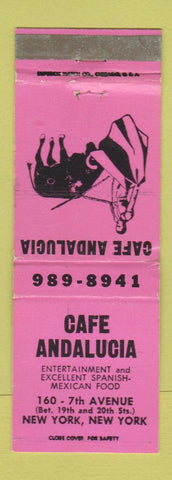 Matchbook Cover - Cafe Andalucia New York City Mexican WORN PINK