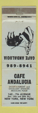 Matchbook Cover - Cafe Andalucia New York City Mexican WORN BLUE
