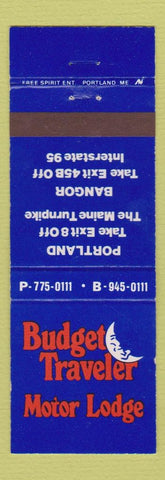 Matchbook Cover - Budget Traveler Motor Lodge Portland Bangor ME