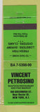 Matchbook Cover - Vincent Petrosino New York City