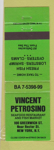 Matchbook Cover - Vincent Petrosino New York City