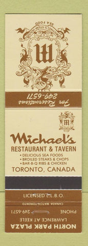 Matchbook Cover - Michael's Restaurant Tavern Toronto ON