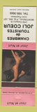 Matchbook Cover - Chambres de Touristes Joli Coeur Montreal QC pinup