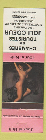 Matchbook Cover - Chambres de Touristes Joli Coeur Montreal QC pinup