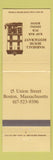 Matchbook Cover - Marshall House Restaurant Boston MA
