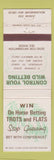 Matchbook Cover - Maiden Books Horse Betting Newark NJ