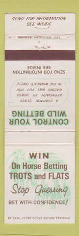 Matchbook Cover - Maiden Books Horse Betting Newark NJ