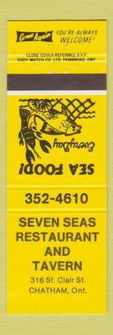 Matchbook Cover - Seven Seas Restaurant Tavern Chatham ON