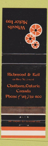 Matchbook Cover - Wheels Motor Inn Chatham ON WEAR