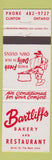 Matchbook Cover - Bartliffs Bakery Clinton ON