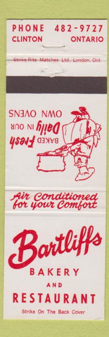 Matchbook Cover - Bartliffs Bakery Clinton ON
