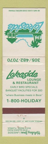 Matchbook Cover - Lakeside Lounge Restaurant Holiday Inn Boca Raton FL