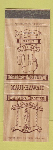 Matchbook Cover - Lahaina Broiler Harpooner's Maui Hawaii WORN
