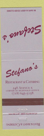 Matchbook Cover - Stefano's Restaurant Brooklyn NY