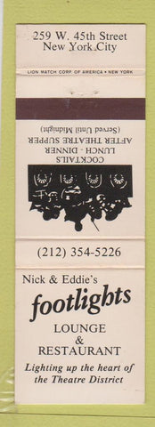 Matchbook Cover - Nick and Eddie's Footlights New York City WEAR