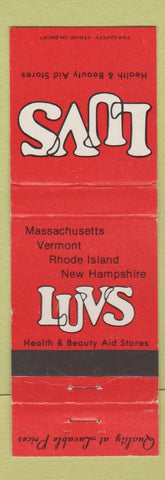 Matchbook Cover - Luvs Health Beauty Aid Stores MA VT RI NH