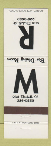 Matchbook Cover - R Bar Restaurant New York City
