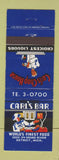 Matchbook Cover - Carl's Bar Detroit MI