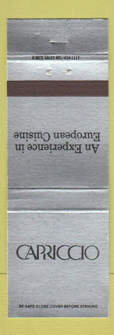Matchbook Cover - Capriccio Restaurant Providence RI