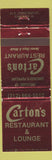 Matchbook Cover - Carton's Restaurant Lounge Chicago IL WEAR