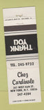Matchbook Cover - Chez Cardinale New York City WEAR