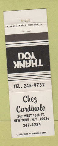 Matchbook Cover - Chez Cardinale New York City WEAR