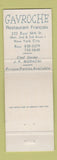Matchbook Cover Gavroche Les Sans Culottes French Restaurant New York City WEAR