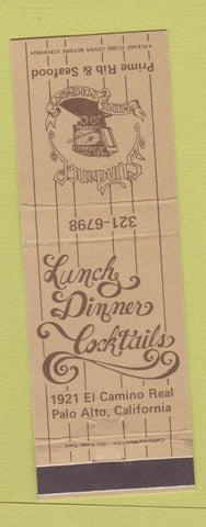 Matchbook Cover - Sundance Prime Rib Seafood Palo Alto CA