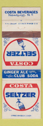 Matchbook Cover - Costa Beverages Seltzer Water Newburgh NY WEAR Ginger Ale Soda