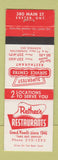 Matchbook Cover - Rether's Restaurants Exeter ON
