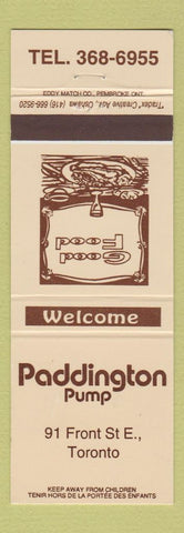 Matchbook Cover - Paddington Pump Toronto ON