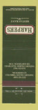 Matchbook Cover - Harper's Restaurant Columbia SC Charlotte NC