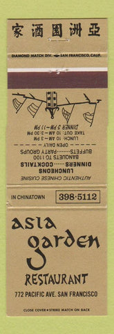 Matchbook Cover - Asia Garden Restaurant San Francisco CA
