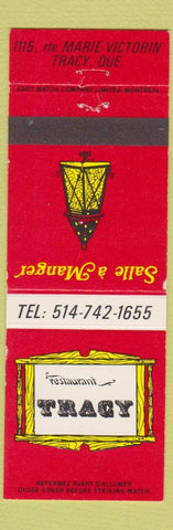 Matchbook Cover - Restaurant Tracy QC