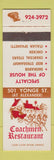 Matchbook Cover - Coachman Restaurant Toronto ON