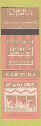 Matchbook Cover - Plaza Restaurant Stratford ON