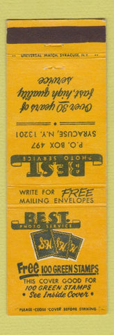 Matchbook Cover - S&H Green Stamps  Photo Service Syracuse NY