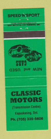 Matchbook Cover - Classic Motors Transmission Kapuskasing ON