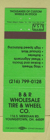 Matchbook Cover - B&R Tire and Wheel Youngstown OH GREEN