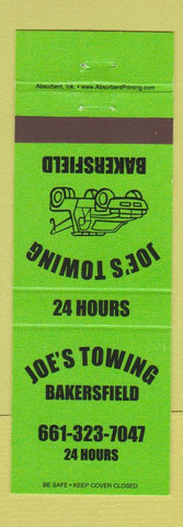 Matchbook Cover - Joe's Towing Bakersfield CA