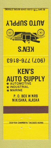 Matchbook Cover - Ken's Auto Supply Parts Nikishka AK