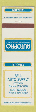 Matchbook Cover - Bell Auto Supply Ottawa ON