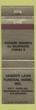 Matchbook Cover - Vander Laan Funeral Home Hudsonville MI
