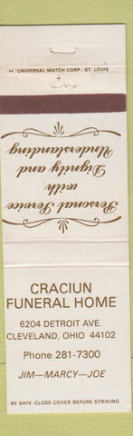 Matchbook Cover - Craciun Funeral Home Cleveland OH