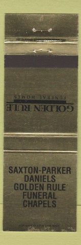 Matchbook Cover - Saxton Parker Daniels Funeral Home Lakewood OH