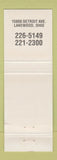Matchbook Cover - Saxton Parker Daniels Funeral Home Lakewood OH