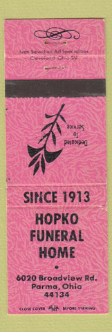 Matchbook Cover - Hopko Funeral Home Parma OH