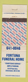 Matchbook Cover - Fortuna Funeral Home Cleveland OH WEAR